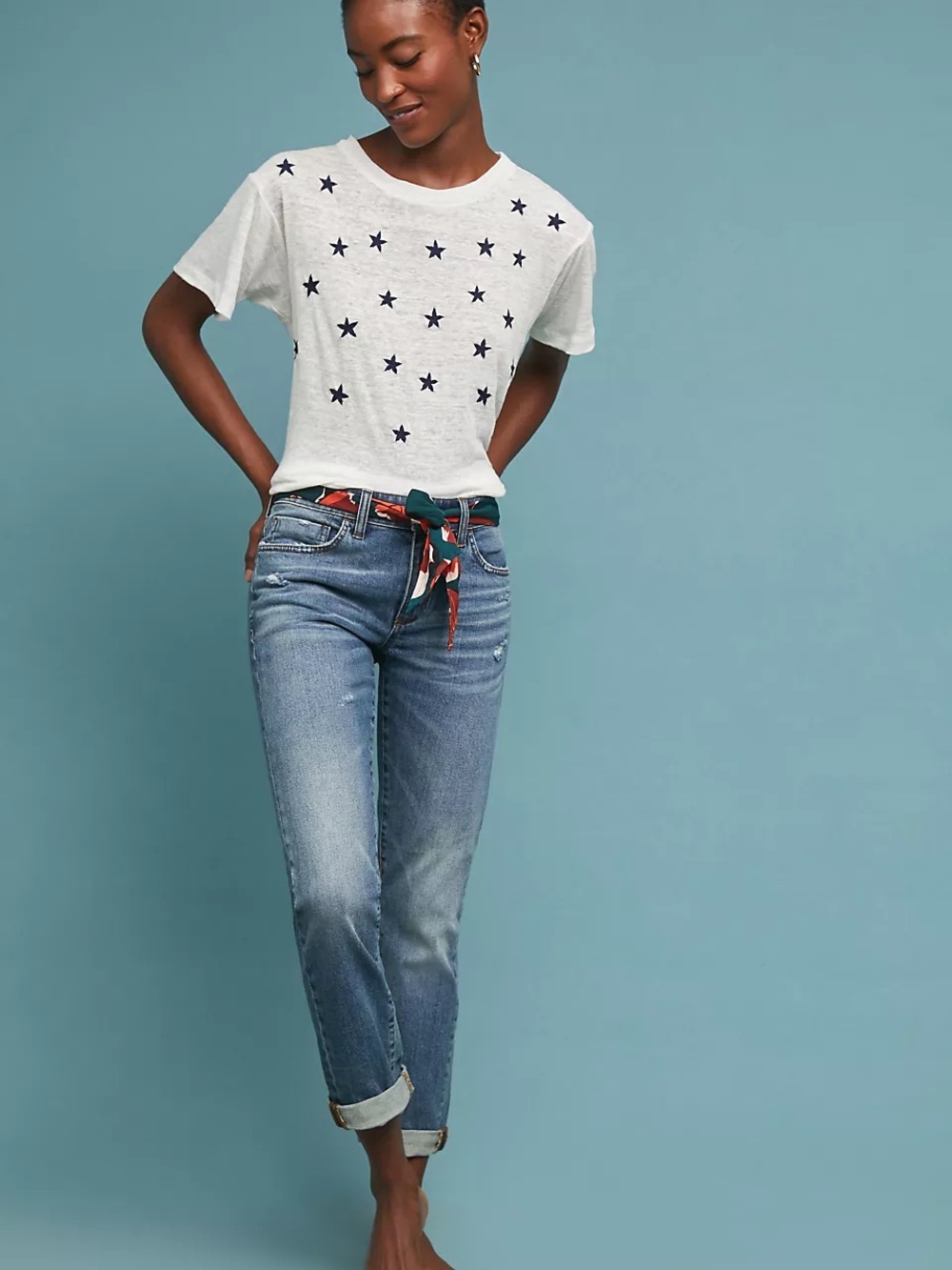 Pilcro mid rise slim cropped boyfriend jeans